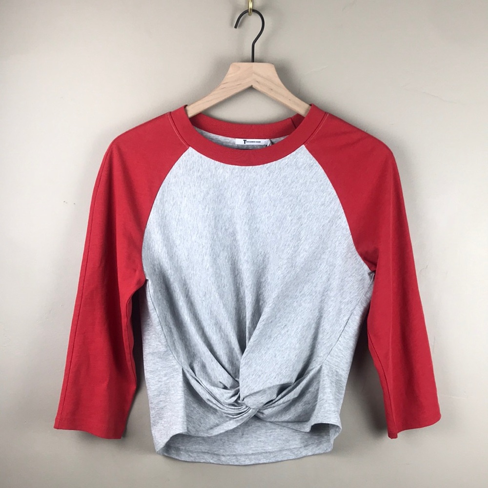 T BY ALEXANDER WANG || Twist-front Raglan Tee